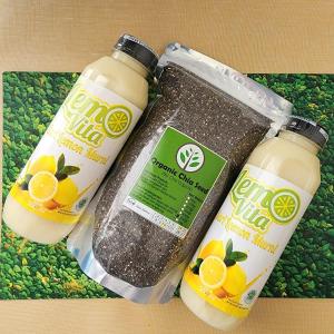 Sari Lemon 1 liter(2pcs500ml)+Organik Chia Seed 500gr(1/2kg) Paket bundling minuman enak air juice