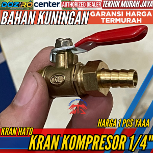 DOZIRO Kran Kompresor Angin HATO Air Cock Compressor 1/4" Kuningan Stop kran Udara