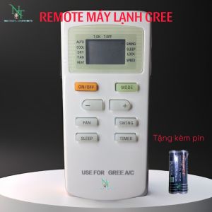 Remote điều khiển máy lạnh điều hòa GREE . Đồ bấm máy lạnh GREE . Tặng kèm pin sử dụng