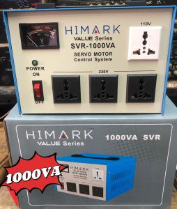 Himark SVR-1000VA [variants available 1500VA/2000VA] Servo Motor Type Automatic Voltage Regulator (AVR) 800 Watts Maximum Load with Warranty and Free Fuse