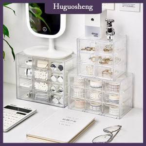 [huguosheng] Tổ Chức Đồ Trang Sức Tổ Chức Máy Tính Để Bàn Lưu Trữ Hộp Ngăn Kéo Loại Trong Suốt Kệ Văn Phòng Phẩm Tóc Trang Trí Hộp Có Thể được Xếp Chồng Lên Nhau Ban