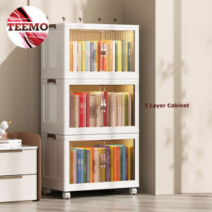 TEEMO 57cm Large Capacity Foldable Household 2 Doors Storage Cabinet For Snacks Toys Clothes And Quilts Storage Box Multi Layer Storage - Fulfilled by TEEMO SHOP
