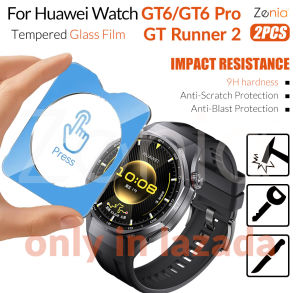 Zenia 2pcs Full Screen Protector Film for Huawei Watch GT 6 Pro 46mm GT6 41mm Runner 2 Runner2 HD 9H 2.5D Tempered Protective Glass Explosion-proof Anti Scratch Film Accessories Replacement
