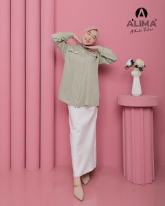 Elina Blouse Polos Baju Kemeja Atasan Wanita Bahan Rayyon Lengan Panjang