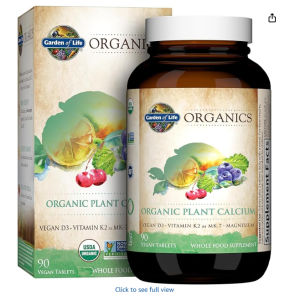 180 Viên Thực phẩm bảo vệ sức khỏe Garden Of Life Organic Plant Calcium - Giúp xương chắc khỏe hơn Canxi thực vật dễ hấp thụ Giảm nguy cơ loãng xương Chứng nhận dùng cho ăn chay vitamin D3 từ Địa y và vitamin K2 MK7 thúc đấy hấp thụ.
