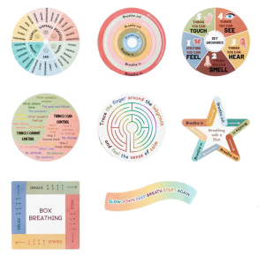 8/9 Pcs Anxiety Sensory Sticker Textured Calm Sticker Sensory Anxiety Sticker for Office Classroom Adults Teenagers