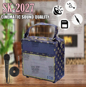 QIXI SK-2027 Eco-Friendly Structure Sound Quality Wireless Bluetooth V5.0 Speaker Multi Function with Wired Microphone