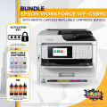 [BUNDLE] Epson WF-C5890 Printer with Inkrite Chipless Refillable Cartridge, Dye Ink, and Act Key. 