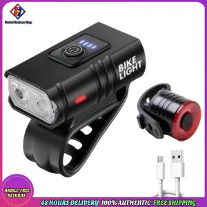 Vodool LED Bike Handlebar Flashlight Aluminum Alloy with Tail Light Powerful Bike Front Light USB Charging Power Display Riding Safety Accessories