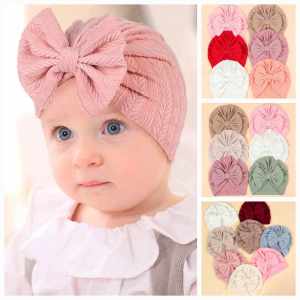 AMANDABaby Bow Turban Hat Cotton New Born Bonnet Hat Soft Ribbon Hat - 0 to 1 year - classy and elegant - timeless top - casual - classic top - super kapal ng tela - hindi kayo magsisi - our aim is to produce quality items - premium fabric - excellent qu