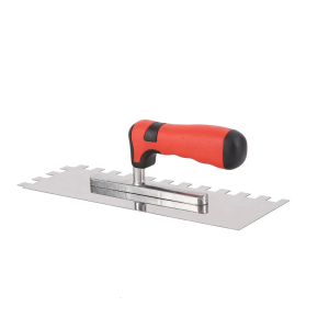 Tile Tool Stainless Steel Square Notched Flat Trowel Masonry Hand Kit for Wall Floor Tiling Installation