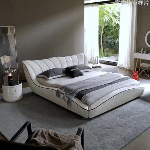 Genuine Leather Bed Double Bed Master Bedroom Wedding Bed King Size Bed Pneumatic Storage Bed