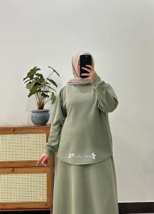 Aluna Oneset Rok Knit Premium - Setelan Baju & Rok Polos Wanita