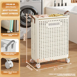 Foldable Laundry Basket With Leather Handles and Wheels Clothes Storage Bag Toys Books Home Storage Box