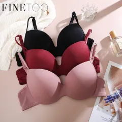 FINETOO 1pc Women'S Seamless Steel Ring Support Solid Color Bra