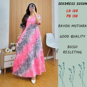 Ariefa Batik - Terbaru Sekdress Susun Rayon Candi Mekar Daster Twill Batik Cap Pekalongan Busui Baju Tidur Santai Home Dress Kekinian