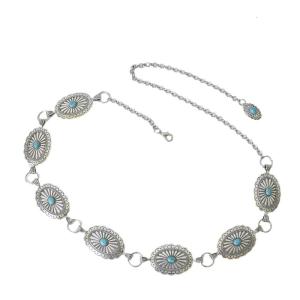 Conchos Chain Belly Chain For Dress Chain Belt For Women Waist Chain Belt Turquoise Waist Chain Western Turquoise Belt