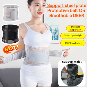 Pressurized steel plate waist support breathable mesh waist belt summer fixed belt