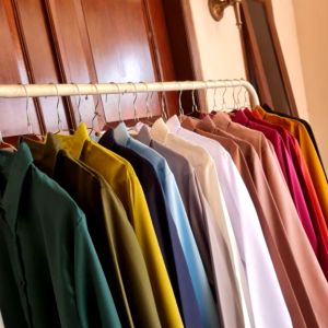 HEM Kemeja Polos Wanita Lengan Panjang Casual Bahan Shakila Premium