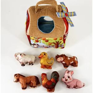 Montessori Baby Carrot Plucking Plsh Toy Farm Animals Dinosaur Egg Fruit Vegetable Sorting Grasping Skills Trainting Sensory Toy