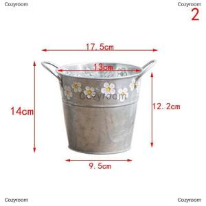 [COD] Cozyroom Vintage Iron Flower Pot Desktop Flower Vase Plant Flowerpot Balcony Plant Bucket