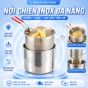 Nồi Chiên Ngập Dầu Mini Nồi Chiên Ngập Dầu Có Lưới Lọc Tiết Kiệm Dầu Chống Dính Dùng Cho Các Loại Bếp