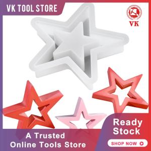 Silicone Hollow Star Molds Reusable Christmas Stars Mould Five-Pointed Star Candle Mould for DIY Christmas Crafts