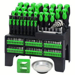 【MY Stock 24H Delivery】118pcs Magnetic Screwdriver Set with Plastic Racking for Home Repair DIY Craft