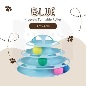 【Mi Pet Lover】4 Level Cat Toys Turntable Roller Balls Toys Interactive Tower / Cat Multi-Tier Ball Track Toy