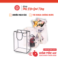 Túi Nhựa PVC Xách Đựng Hoa Trong Suốt Túi Đựng Quà Tặng Chống Thấm Nước Sang Trọng-(35-15-24.5 ). 