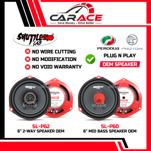 SHUTTLE LAB Speaker Myvi Gen3 Plug and Play Speaker PNP Front Rear Door PERODUA Myvi 2018 OEM Car Speaker 6inch