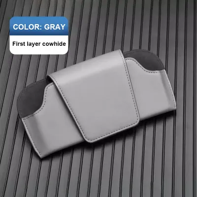SEAMETAL Leather Car Sun Visor Sunglasses Clip Universal Magnetic Car Sun Visor Organizer HolderCar Sunglasses Storage Bag