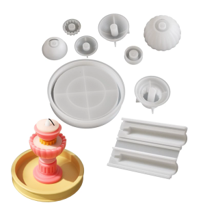 Beautiful Silicone Holder Mold Wishing Well Shape Silicone Crafting Molds Candlestick Moulds for Creating
