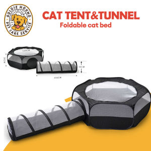 Cat Tunnel Tent Toy Suitable for Outdoor Foldable Play Fence Small Animal Game Tent Interactive Tube Cat Nest