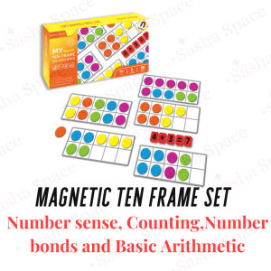 Magnetic Ten Frame Set with Counters & Numbers    Early Math Learning Activity Educational Math Toy