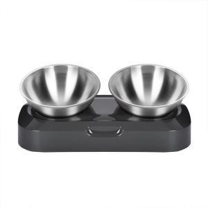 EQUOMT With Stand Stainless Steel Cat Bowl Adjustable Non-Slip Single Double Cat Bowl Practical Stainless Steel Adjustable Cat Bowl Dogs