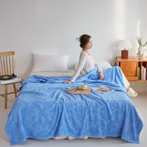 ผ้าคลุมเตียงขนาดคิงไซส์ผ้าห่มผืนใหญ่เครื่องปรับอากาศผ้าแจ็คการ์ดแนววินเทจผ้าฝ้ายบริสุทธิ์ไม่ระคายเคืองผิว