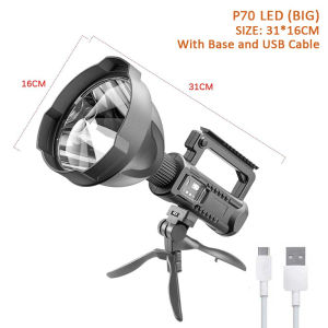 Senter Tahan Air Terang Jarak Jauh Senter Led Super Terang Jarak Jauh Zoom 2000 Meter Original / Senter Sorot Duduk dengan Tripod Multifungsi Penerangan Outdoor Camping Hiking