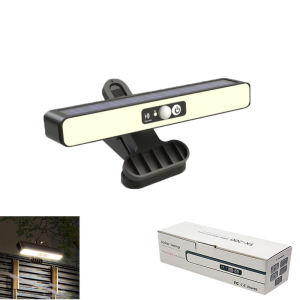 KEBETEME 2PCS Outdoor Solar Clip On Light With Motion Sensor IP65 Waterproof Fence Lights with 36 LEDs Portable Solar Powered Security Easy to Install For Garden Fence Decor