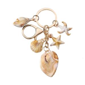 Vỏ sáng tạo Keychain ốc xà cừ Starfish đồ treo trang trí hình ngôi sao Keyring Móc Chìa Khóa Acrylic phụ kiện thời trang cho túi xách ba lô