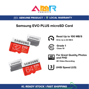 Samsung EVO PLUS MicroSD Class 10 4K HD Plus U3 Memory Card 32GB / 64GB Micro SD Card