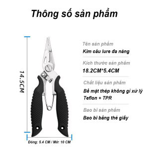 Kìm câu lure đa năng mini kìm gỡ lưỡi câu cắt dây PE mở khoen dụng cụ câu cá siêu tiện lợi