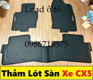 Thảm Lót Sàn Cao Su Đúc Xe Mazda CX5 2023-2018 Không Mùi Mẫu Tổ Ong Cao Cấp