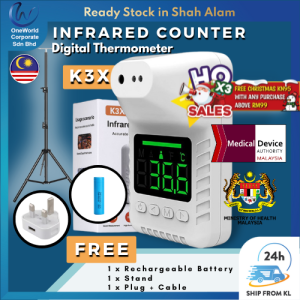 【Ready Stock】K3X Thermometer Non-Contact Digital Thermometer Infrared Forehead Temperature 1year warranty 1 to 1 exchange