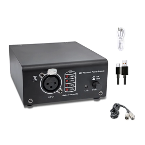 48V Power Supply with XLR Connectors Cable Wide Compatibility for Field Recording