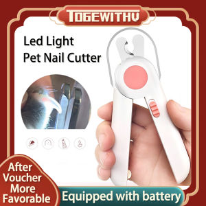 LED Light Pet Nail Clippers Professional Pet Cat Dog Nail Trimmer Cat and Dog Nail Cutters Animal Grooming Rabbit Nail Clippers Pet Accessories with Cat Dog Nail File Grinder Easy to Clean