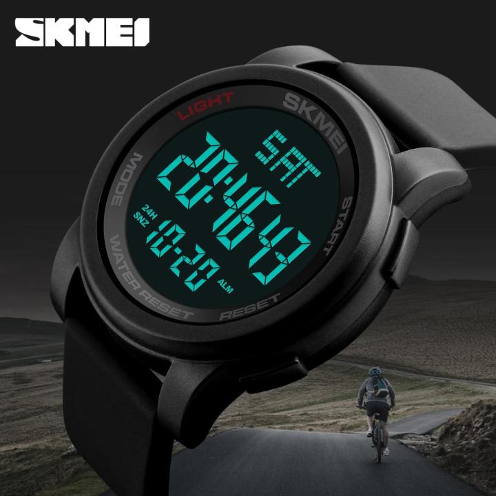 SKMEI 1257 Jam Tangan Pria LED Digital Watch Men Wrist Watch Black