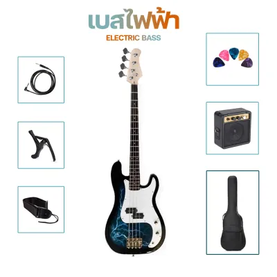 เบสไฟฟ้า guitar 4 สาย เบสเริ่มต้น Electric Bass เก็บเงินปลายทาง&จัดส่งจากกรุงเทพ