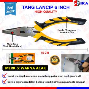 TANG LANCIP CUCUT / TANG KOMBINASI BUAYA / TANG POTONG BUAYA 6 INCI / LONG NOSE PLIER 6"