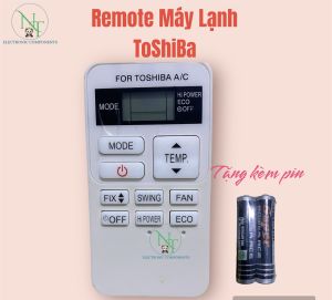 Remote Điều Khiển Máy Lạnh TOSHIBA RAS-H13S3KS-V/WC-TA02NE Màu Trắng Tặng Kèm Pin